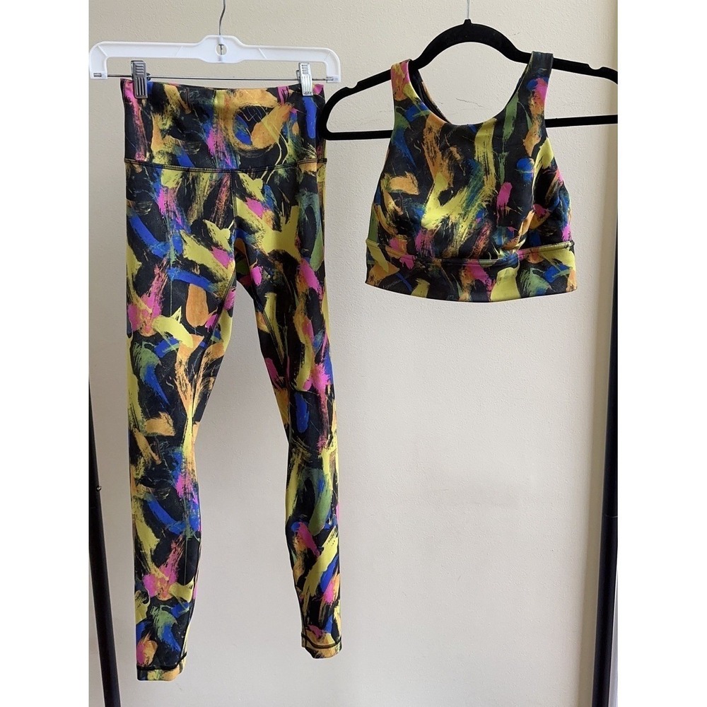 2PC- Lululemon Wunder Train Longline Bra 8 + HR Leggings 6